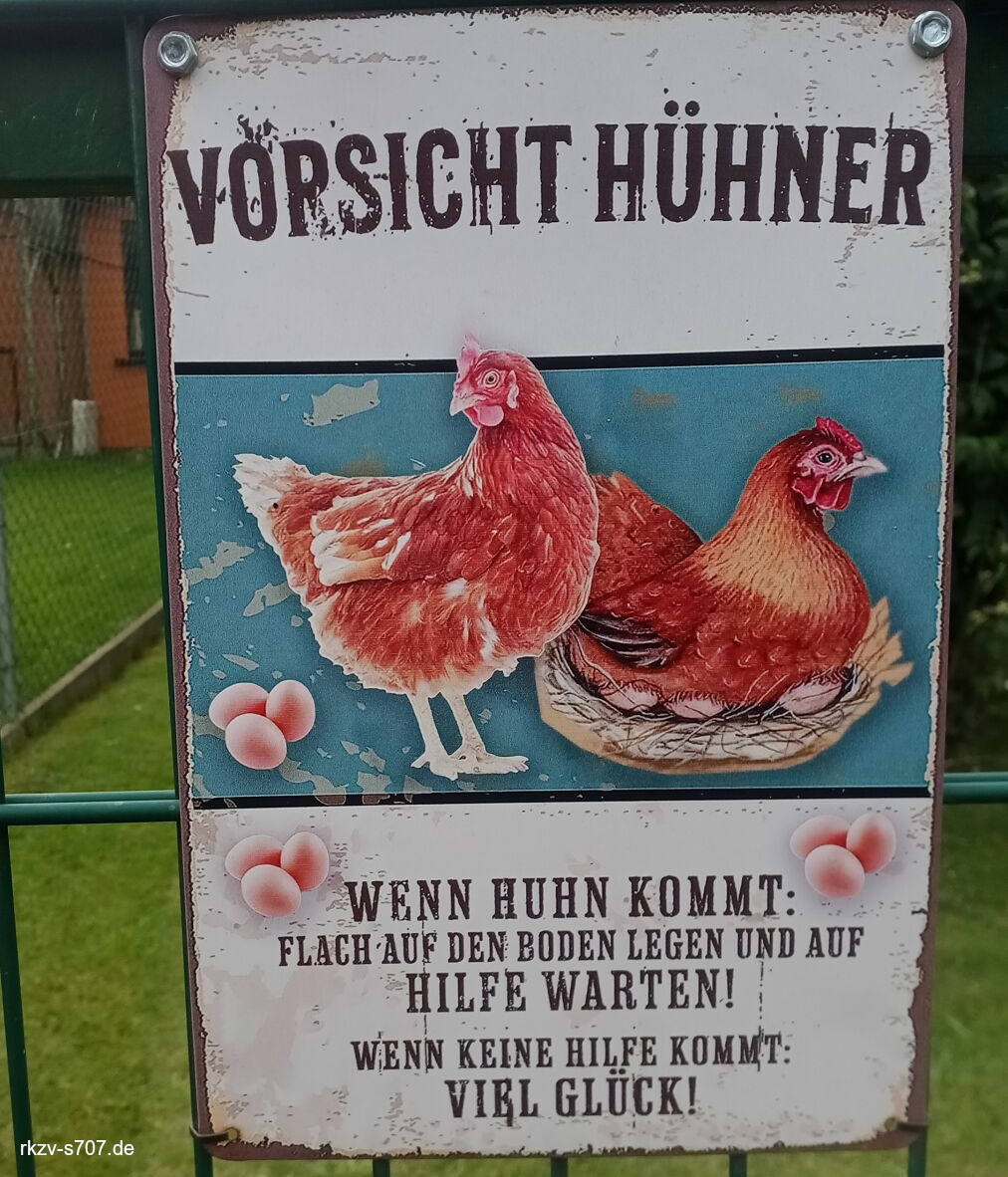 Warnhinweis - gesehen am Rande der Jungtierschau des Rassekaninchenzuchtvereins S6 Annaberg